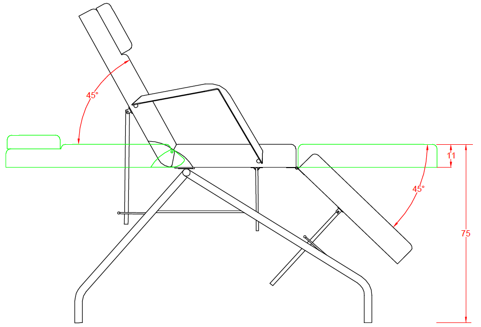 Fauteuil fixe 3 plans